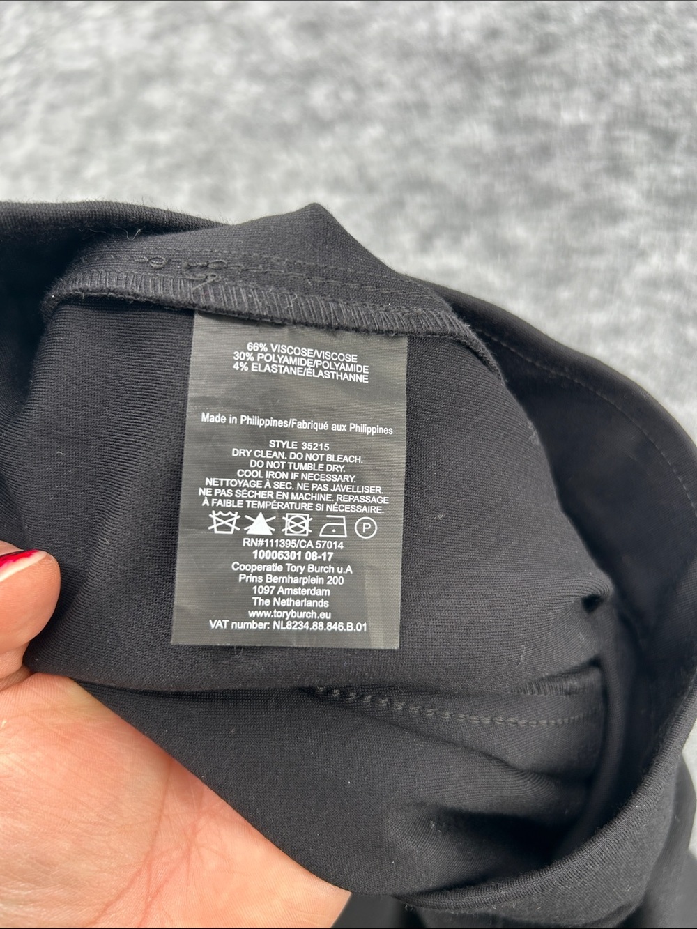 Tory Burch Black Leggings with Orange Logo Tag Size Small - Picture 10 of 11